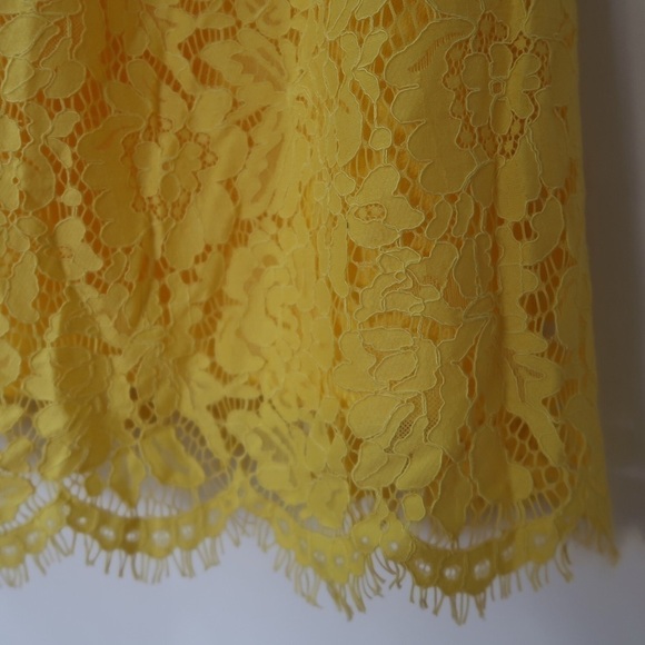 LULU'S Love Swept Yellow Lace Midi Skater Dress - Picture 9 of 12